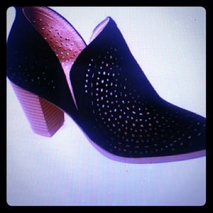 Black perforated Addison bootie